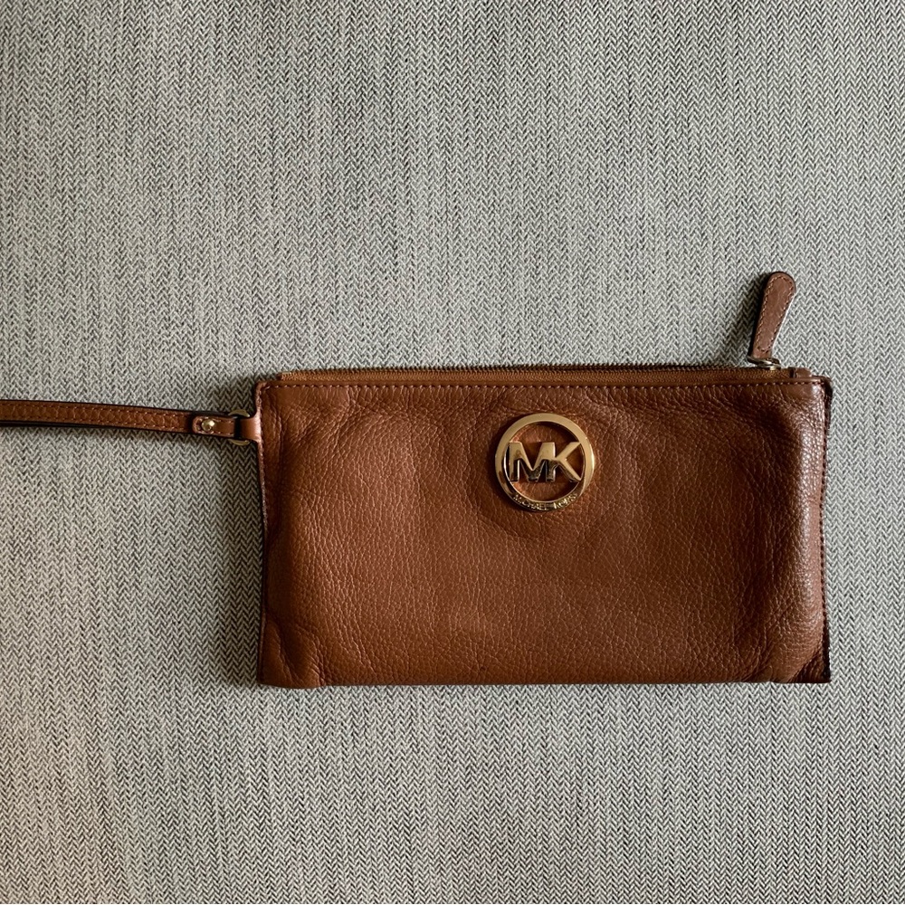 Michael Kors Tan Leather Wristlet